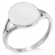 Stainless Steel Oval Top Polished Statement Ring